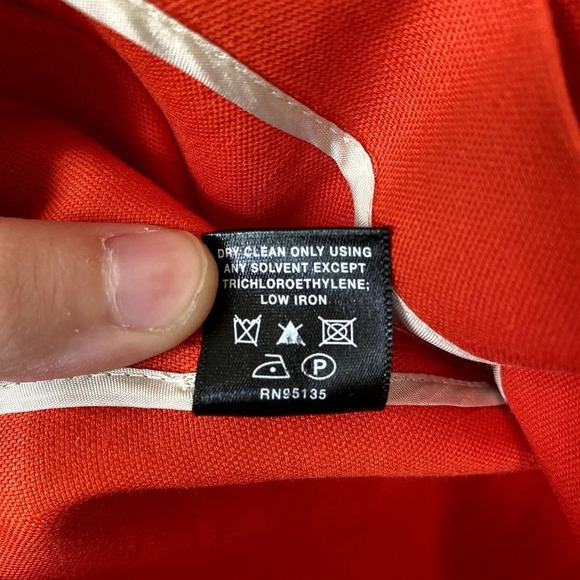 LAFAYETTE 148 NY Orange Linen Blazer Lightweight Summer Size 12 - Picture 7 of 7